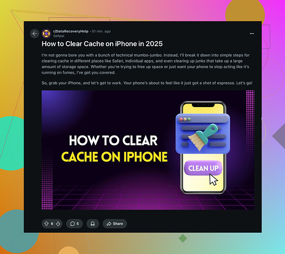 How do you clear app cache on an iPhone?