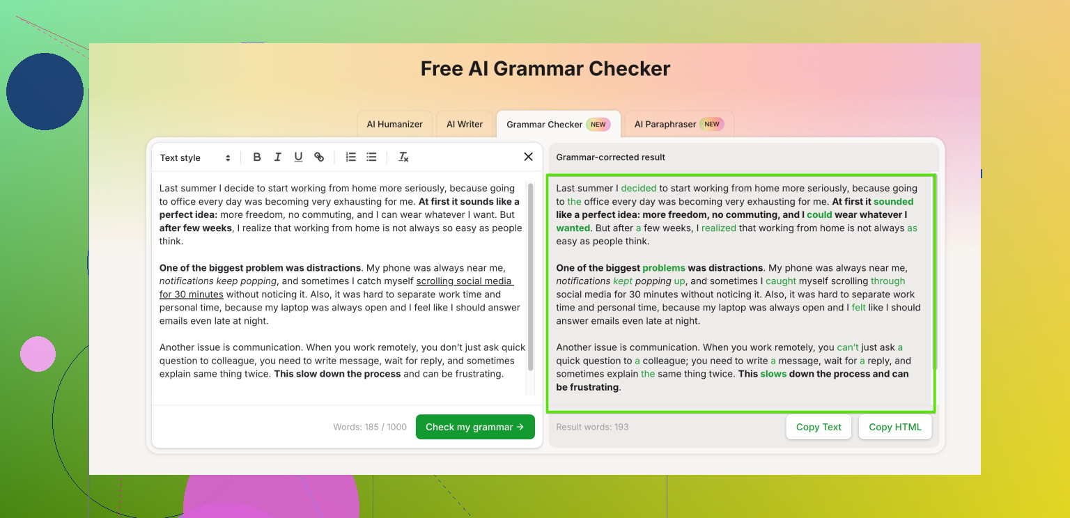 Need a reliable grammar fixer free online?