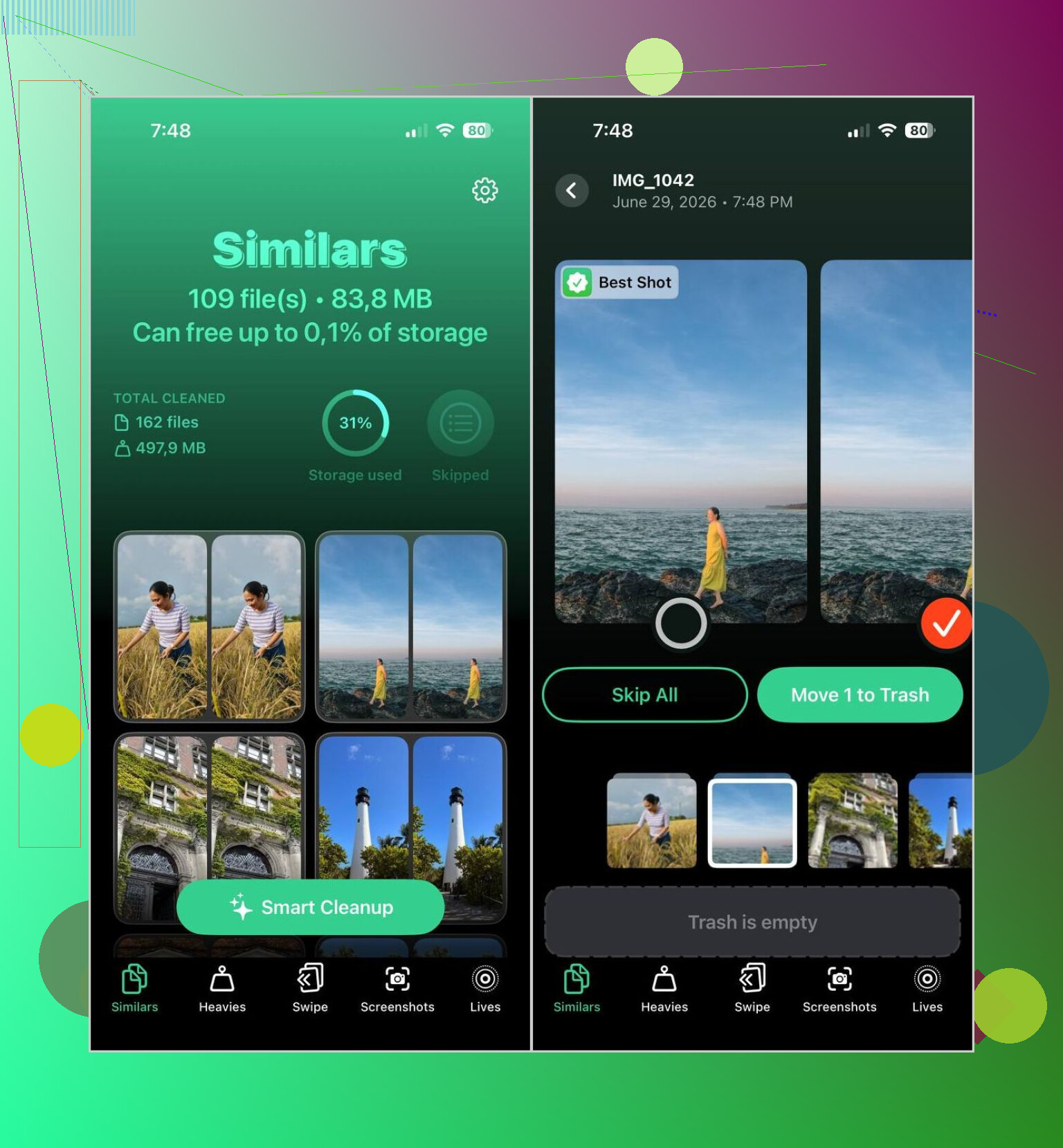 Empfehlungen für Apps zum Finden ähnlicher Fotos auf dem iPhone?