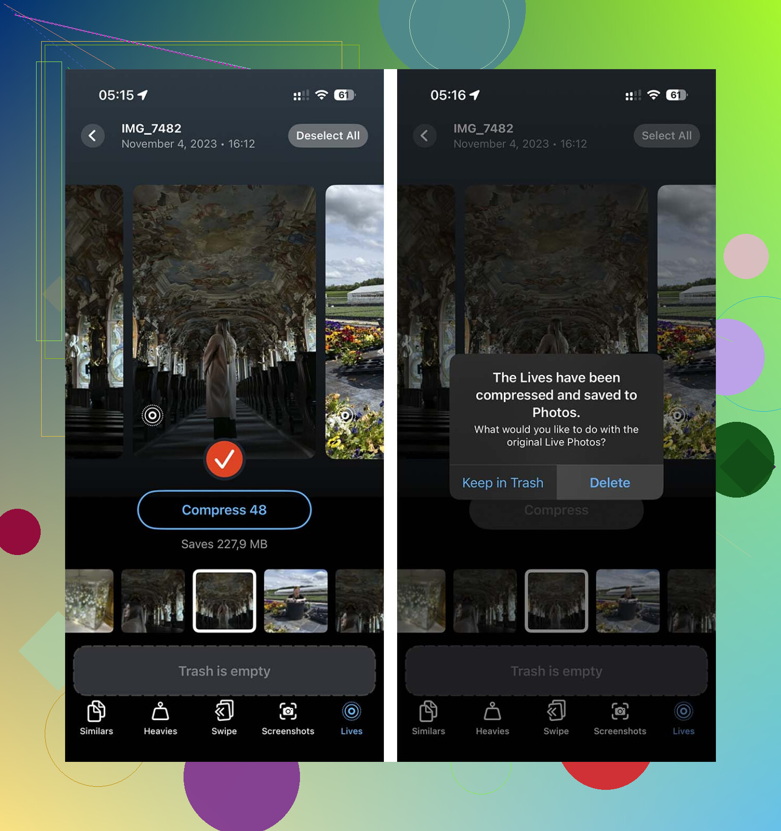 Comment transformer toutes les Live Photos en photos fixes sur mon iPhone ?